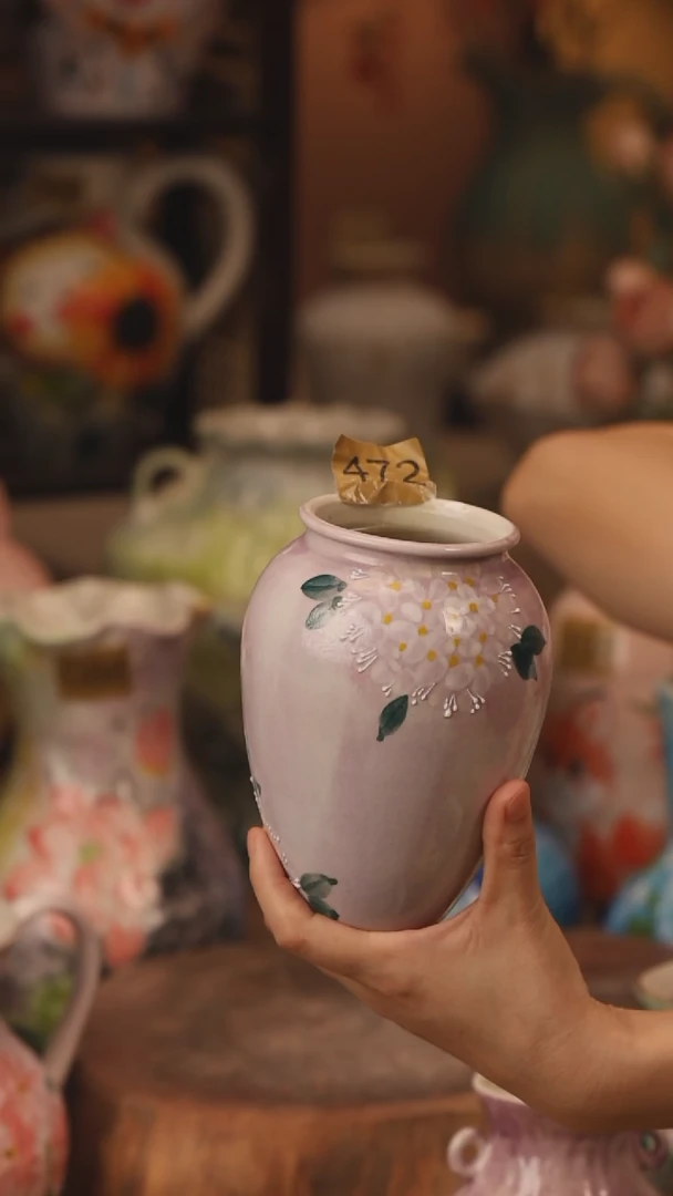 陶瓷472景德镇设计师手作花器摆件侘寂风