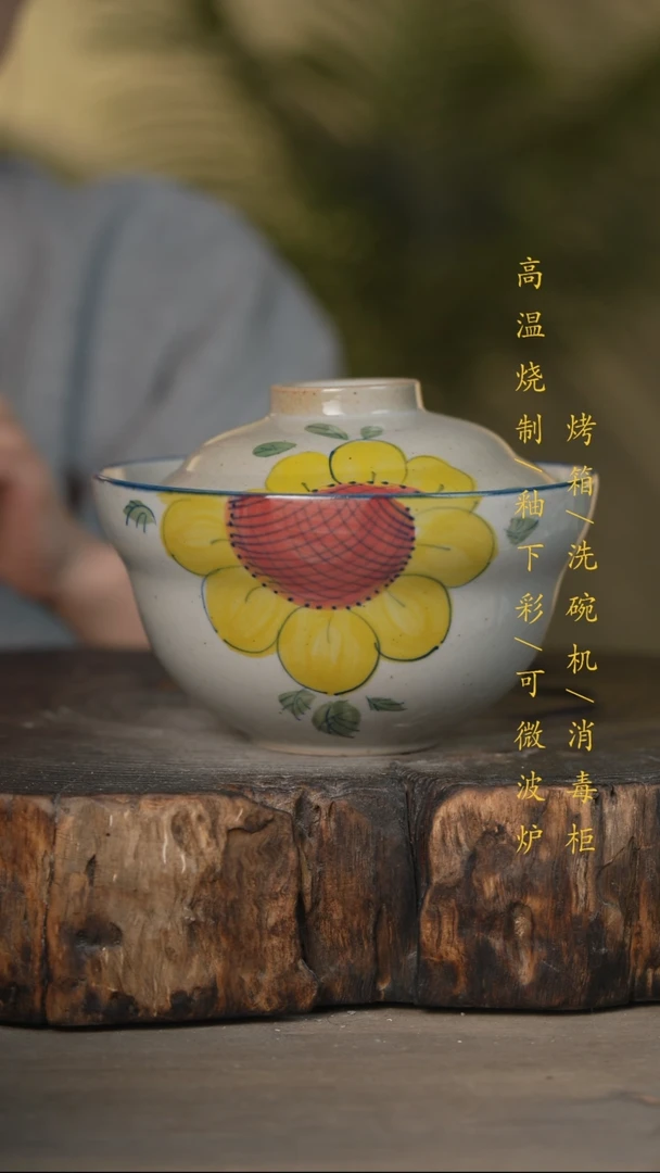 碗景德镇高温釉下彩可微波烤箱洗碗机