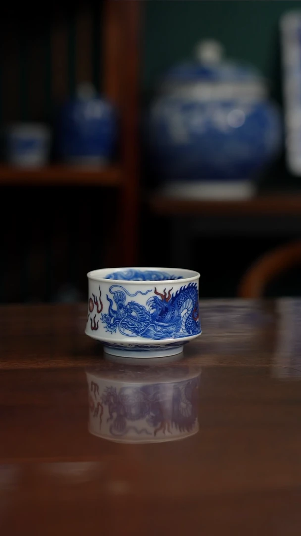 自成堂柴窑 鱼化龙杯