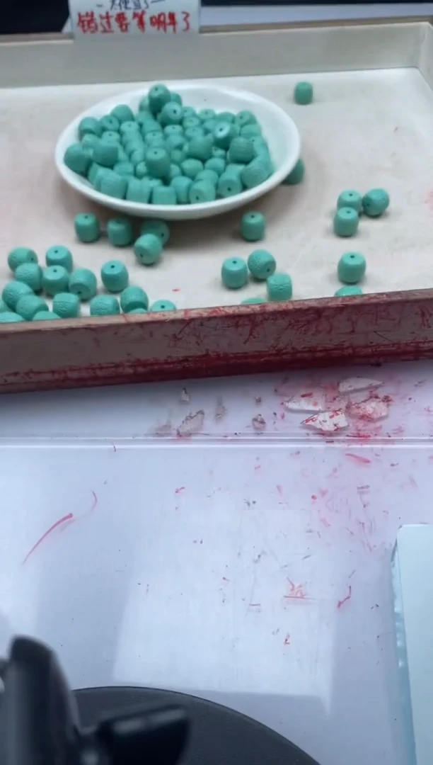 【闪购商品】玛瑙/玉髓颈饰未镶嵌x1116高瓷绿松回纹墩珠*2个