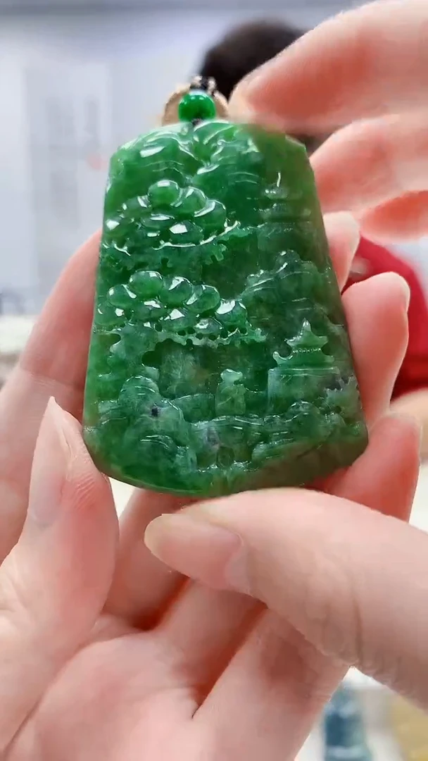 定制翡翠未镶嵌4688zm-毛货挂件72山水