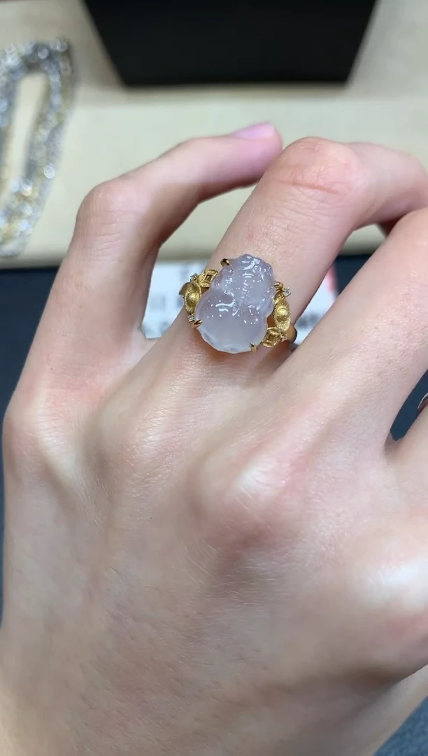 【闪购商品】翡翠戒指18K金镶嵌【无鉴赏期】