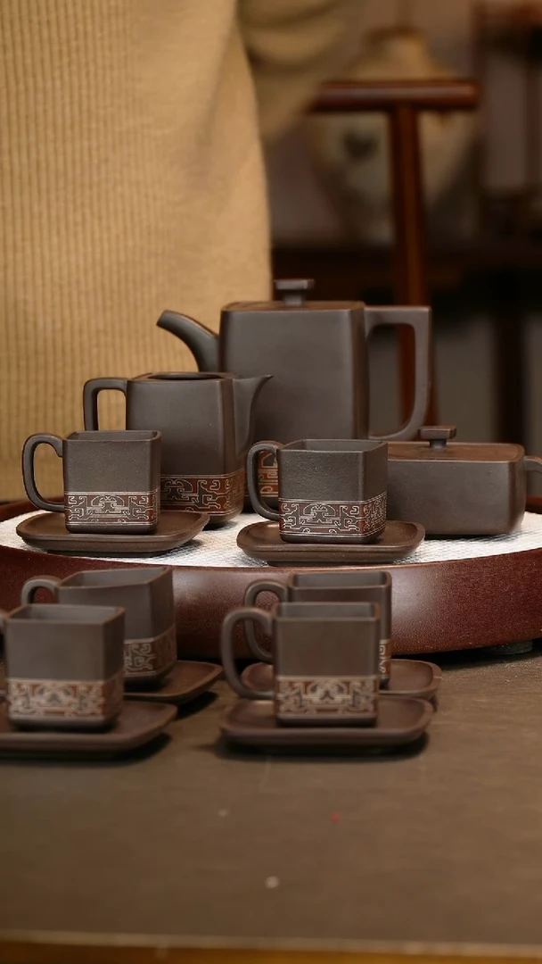 【徐秀文】银丝茶具套组720c+汉棠盆五件带礼盒+大惊喜