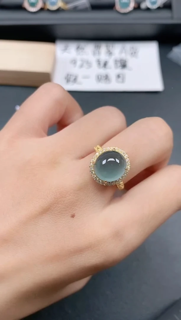 银S925镶嵌戒指翡翠111