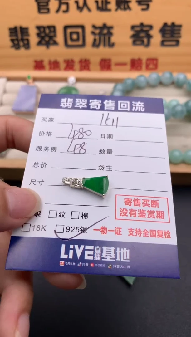 翡翠银S925镶嵌颈饰1****810142486