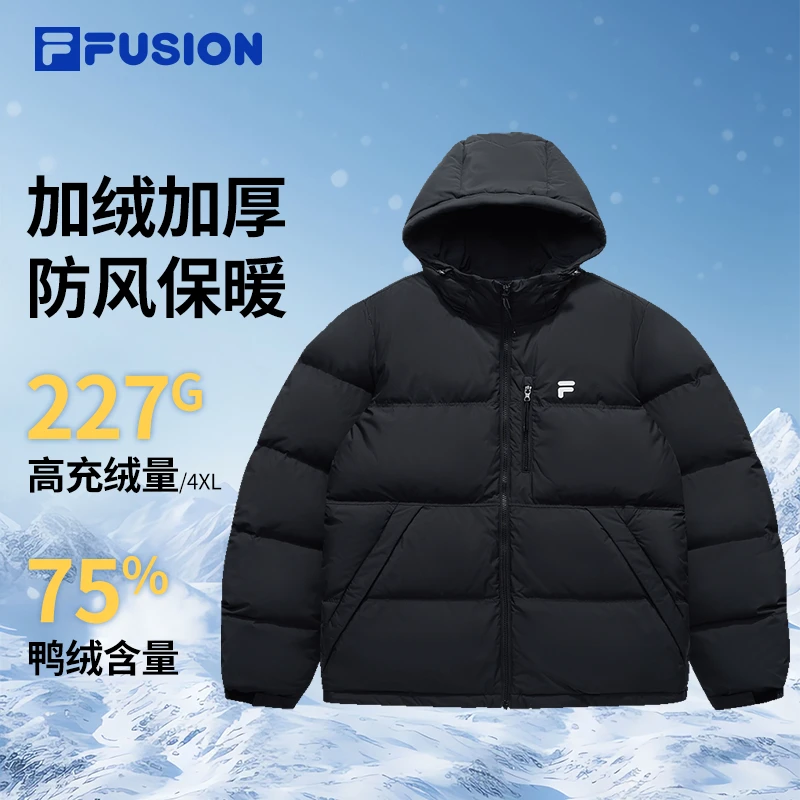 FILA斐乐【极寒】加绒加厚保暖羽绒服男女75%鸭绒外套冬T11U543910F