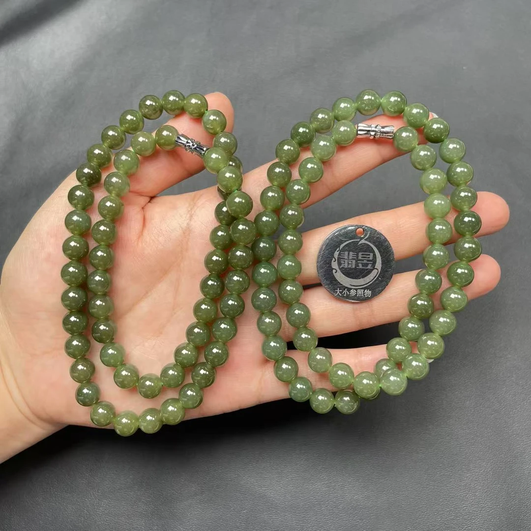 翡昱-N3-38120-74-和田玉珠链颈饰/约卡7+/约56颗/-多样性发其一