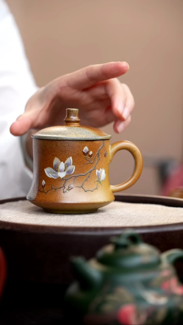 茶壶紫砂柴烧玉兰盖杯