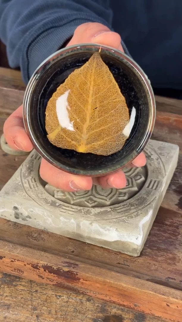 平阳窑手作菩提叶木叶盏