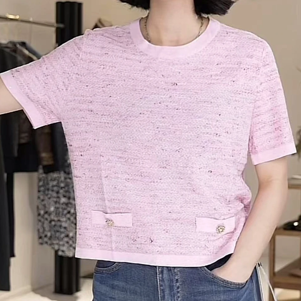 “草莓冰淇淋”少女感小香风针织上衣TS302017