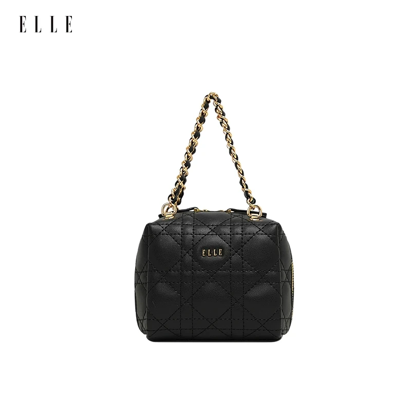 ELLE25年包包手提包韩版女士斜跨包黑色单肩包斜挎包25293