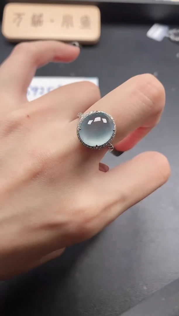 银S925镶嵌戒指翡翠51151