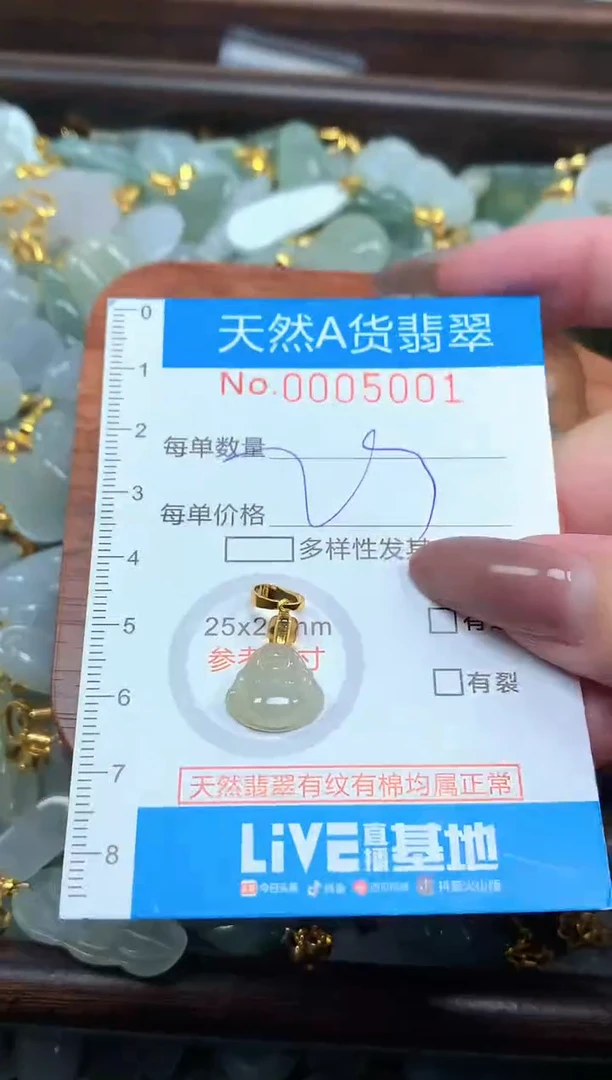 颈饰未镶嵌翡翠净货挂件-5001