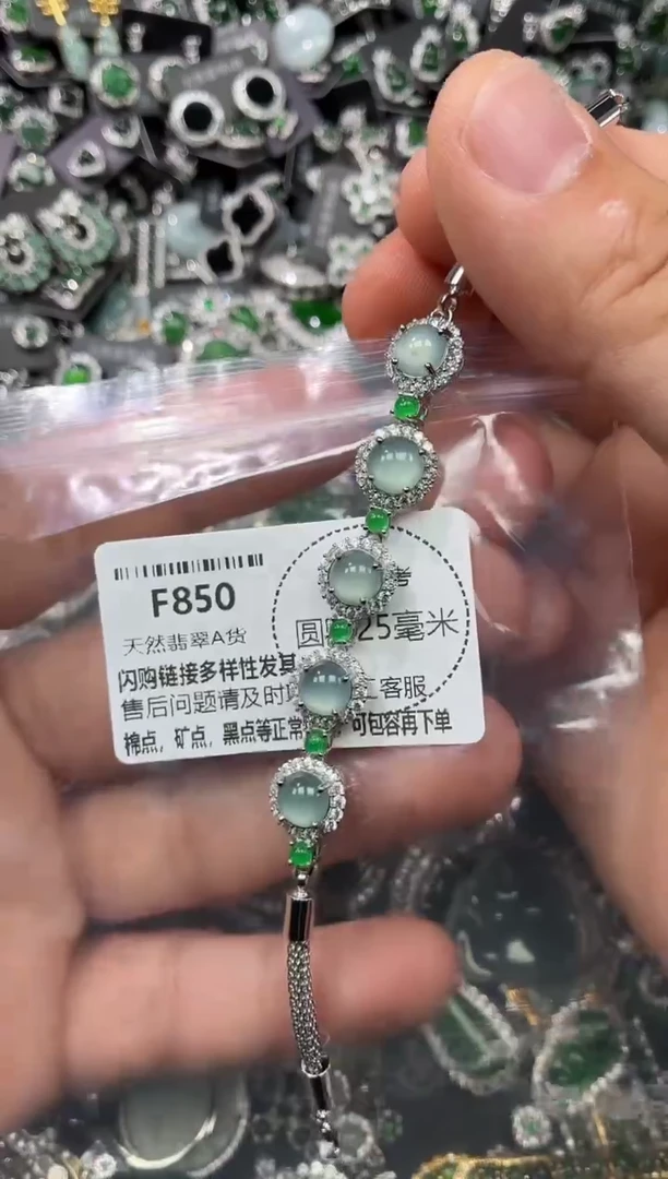 翡翠未镶嵌颈饰F850手链