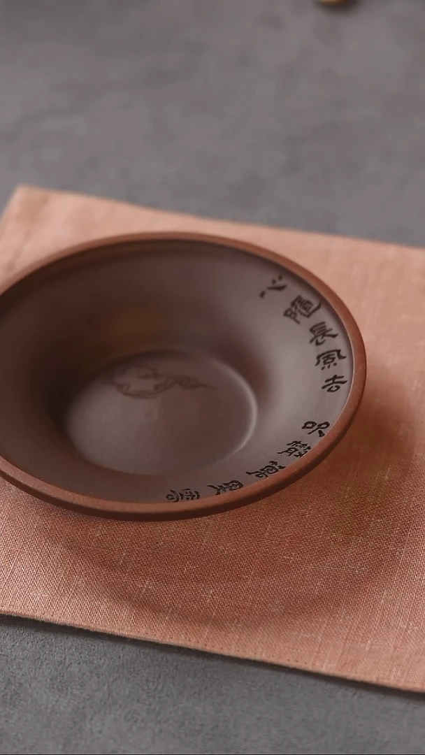 紫砂壶承粉浆祥云心随壶承 红