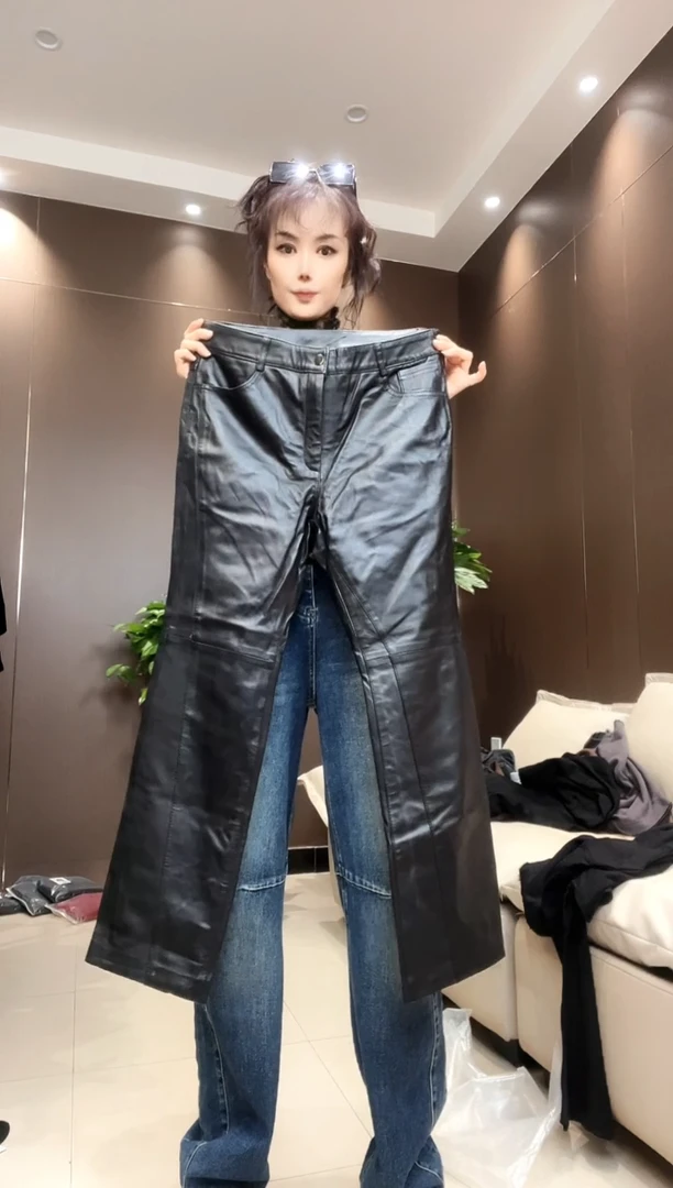 黑色皮裤直筒2XL