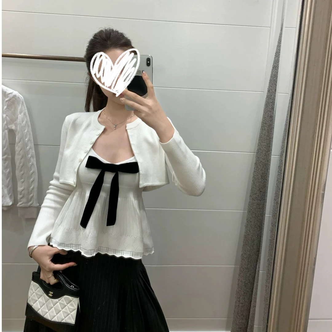 FCYSTUIDOHZJ'古堡少女'针织开衫外套吊带套装初秋穿搭上衣套装