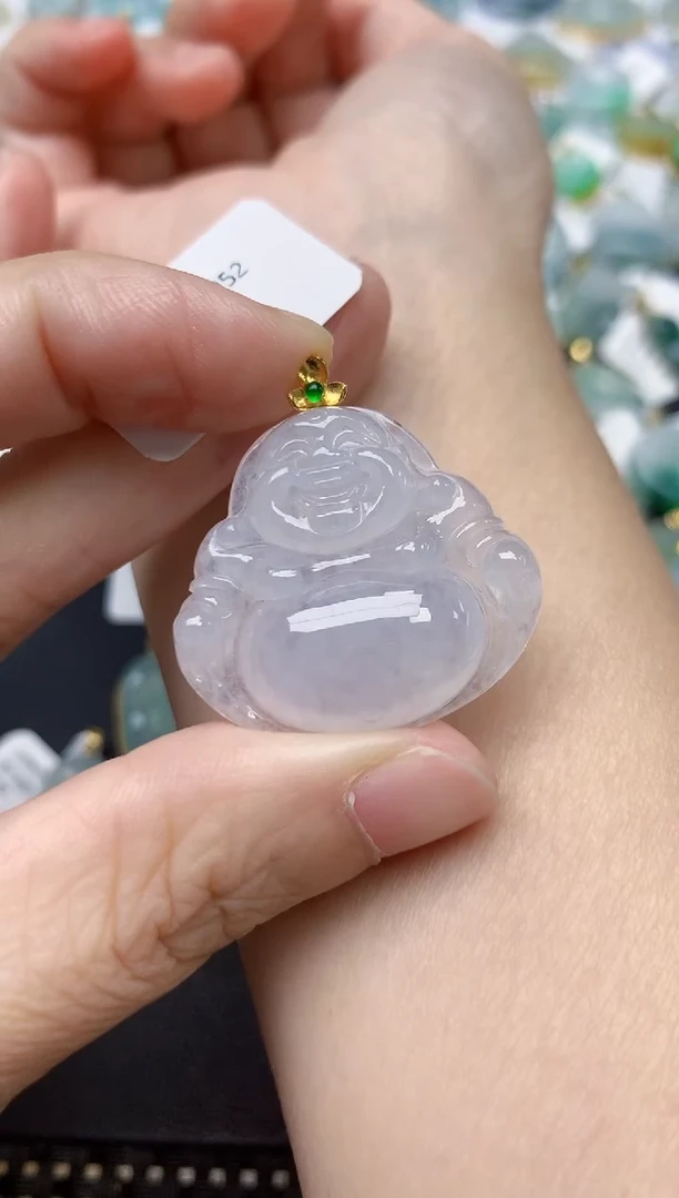 颈饰18K金镶嵌翡翠天然缅甸A货翡翠