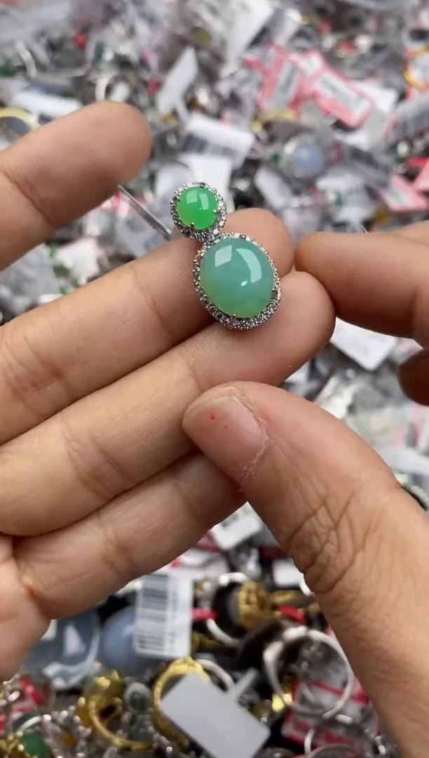 银S925镶嵌戒指翡翠777-----8