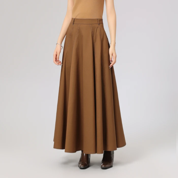 AMASS/阿玛施25春夏新款简约气质中长款A字半裙520017