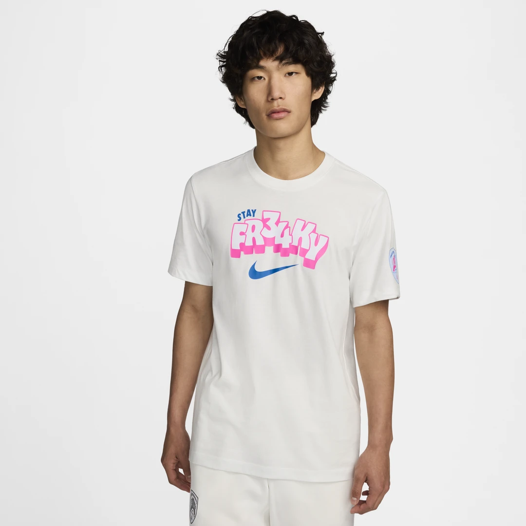 NIKE/耐克男子短袖印花圆领透气运动半截袖篮球纯棉T恤FZ8078-121