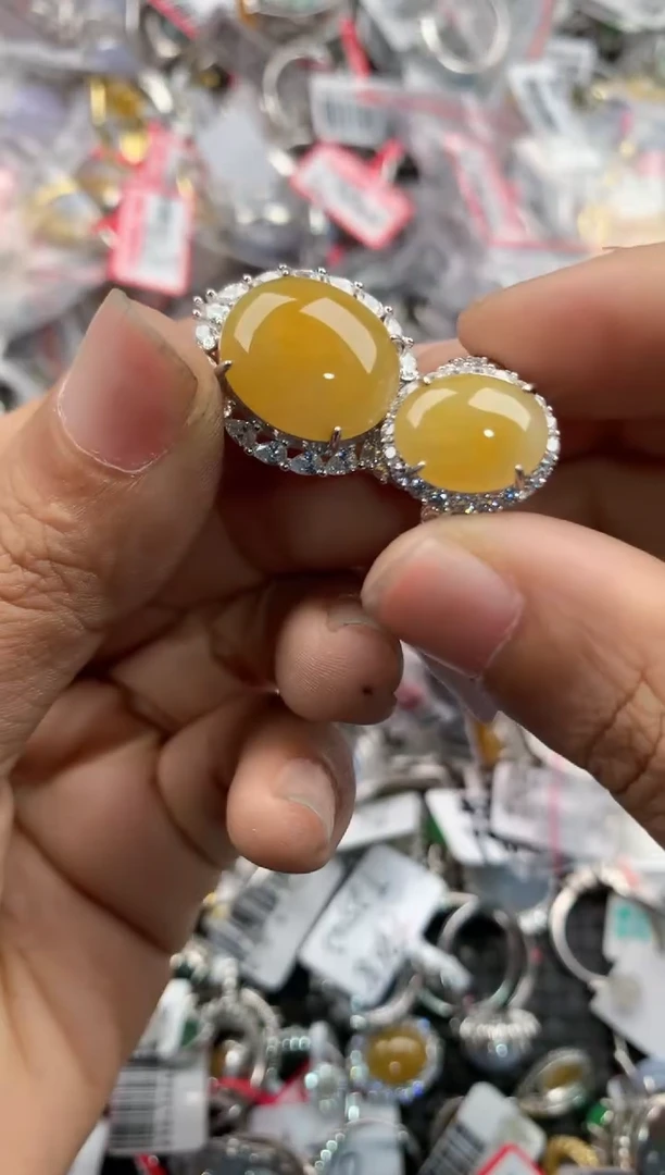 银S925镶嵌戒指翡翠14              6