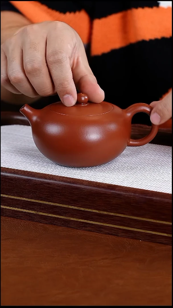 茶壶紫砂范君华朱泥大红袍玉珠壶