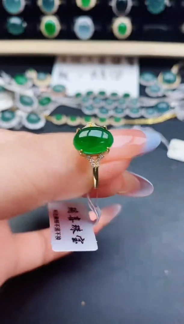 翡翠戒指银S925镶嵌321321