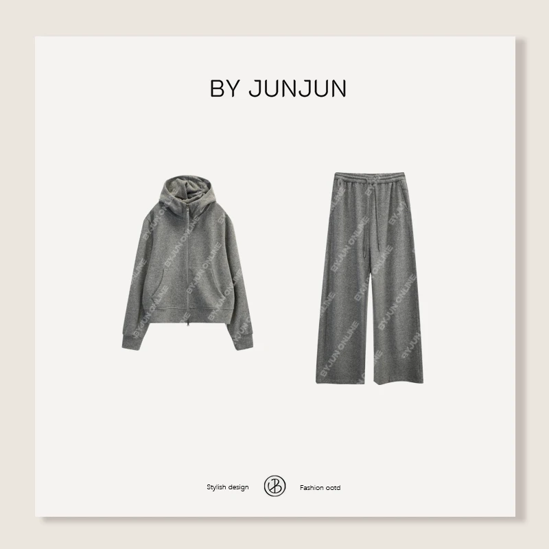 ByJunjun韩版高级定制面料磨毛保暖亲肤百搭套装