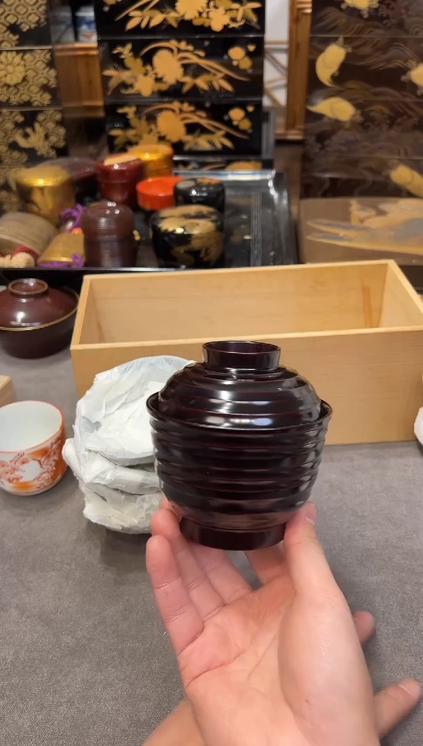 盖碗五只 大漆漆器大漆漆器