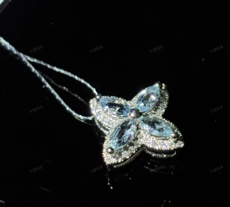 【QianMeng】 001565重金 海宝四叶花吊坠 ZSDZ（不含链）