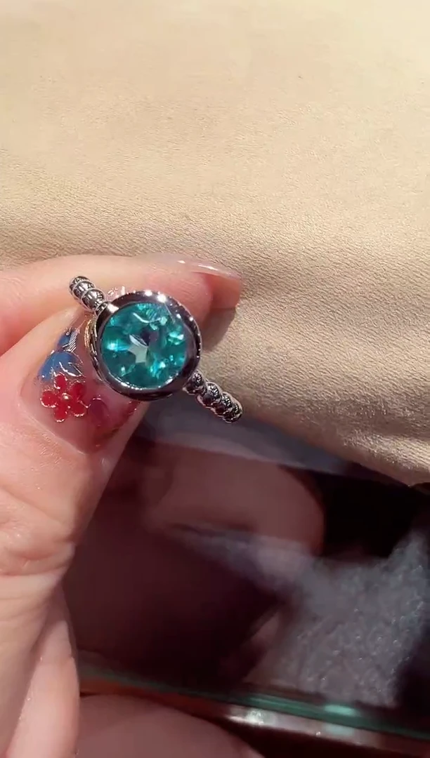 托帕石戒指银S925镶嵌托帕石戒指