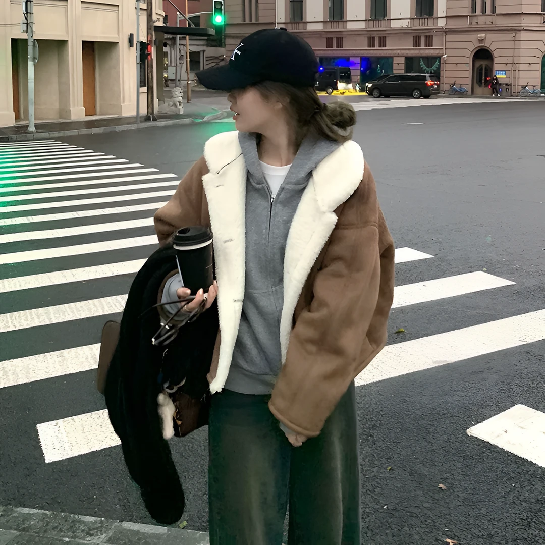 赵露思“许妍 许我耀眼"同款毛毛外套韩版环保仿毛毛外套女