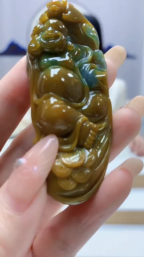 未镶嵌定制翡翠4852DD-毛货挂件38