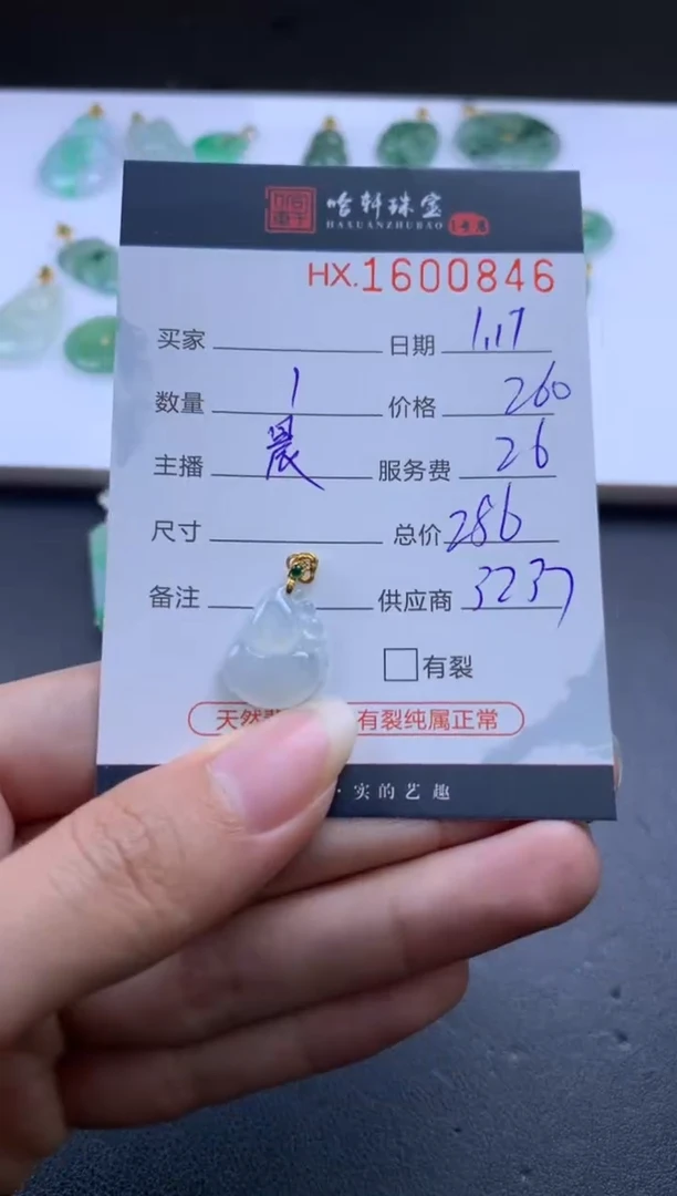 【闪购商品】翡翠挂件未镶嵌哈轩 挂件1