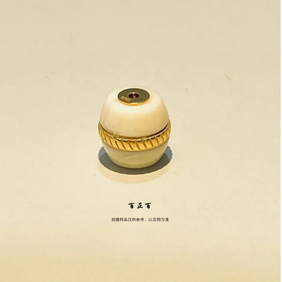 百正百 925银镶嵌俄料蜜蜡汉堡珠