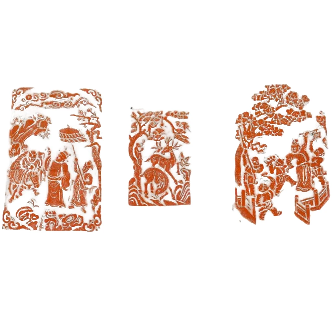 小清砖三张一套 纯手工拓片