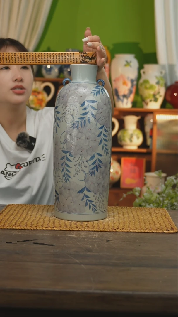 瓷片景德镇纯手工手绘花器摆件