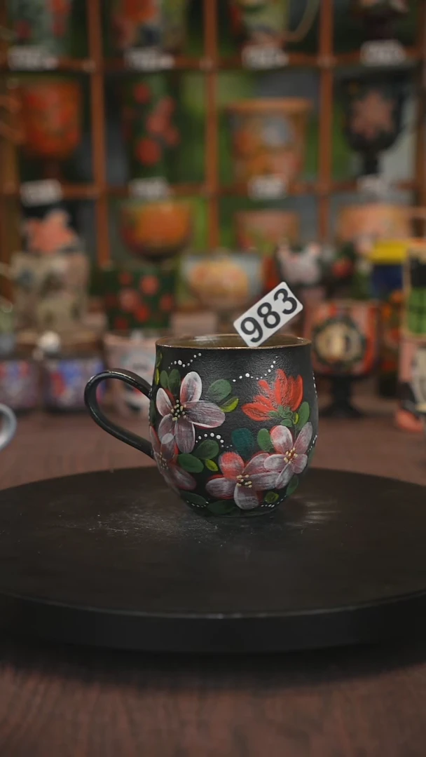 紫砂油画手绘釉下彩983