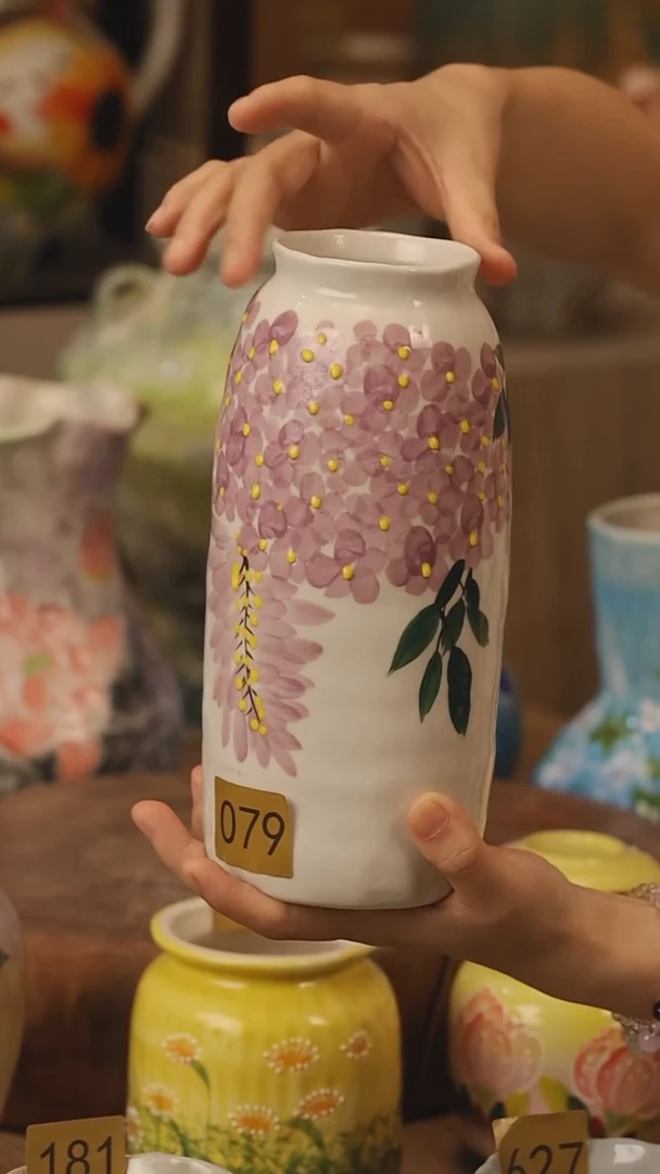 陶瓷079景德镇设计师手作花器摆件侘寂风