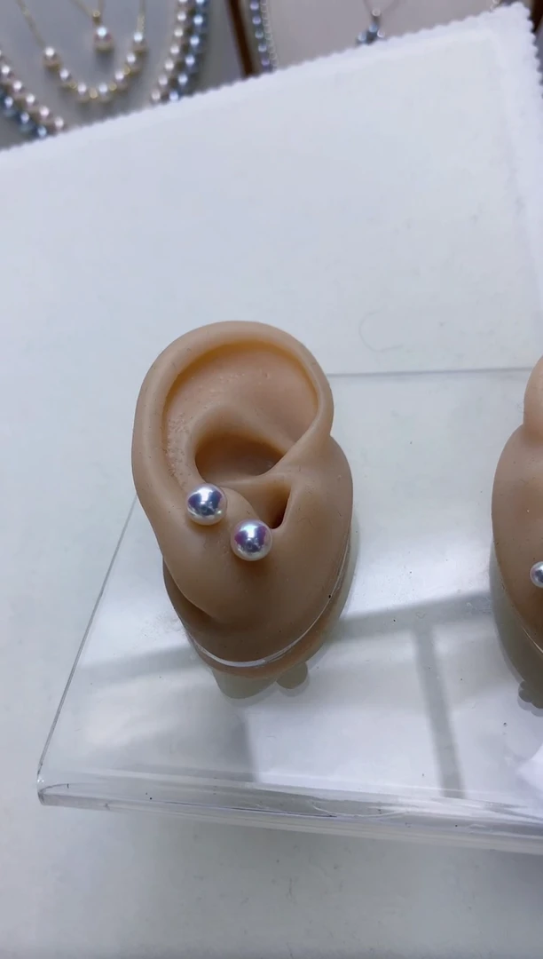 【闪购商品】海水珍珠饰品18K金镶嵌6-7素钉定制