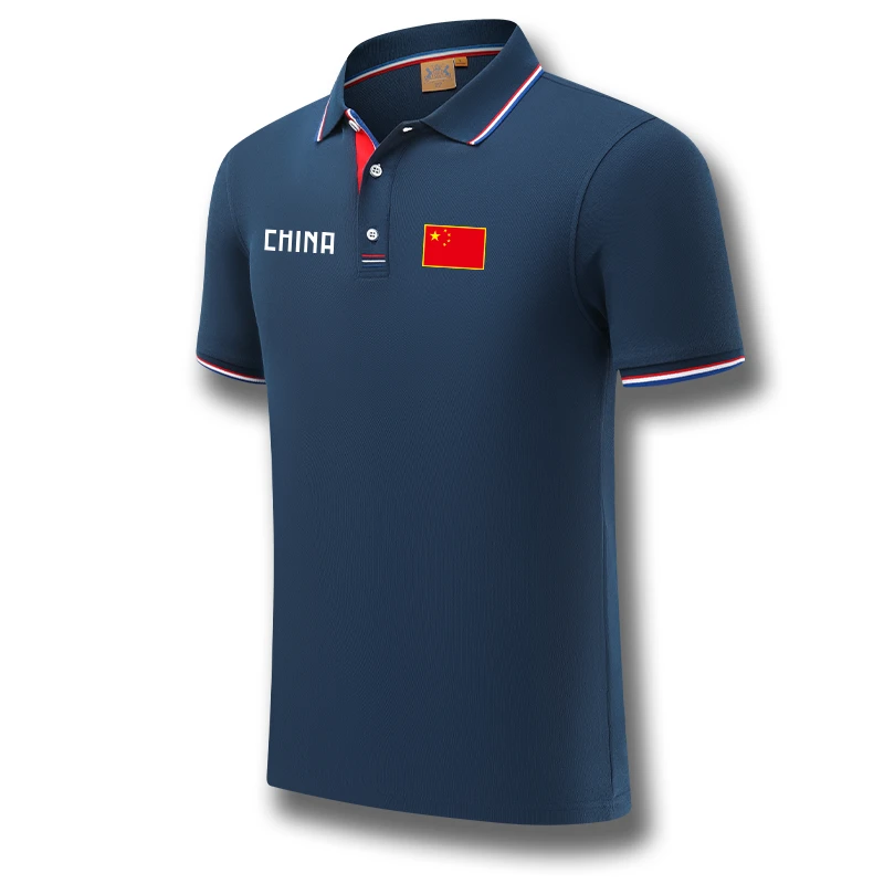 新款翻领Polo衫国潮国旗china爱国透气休闲气质男款短袖T恤国家队