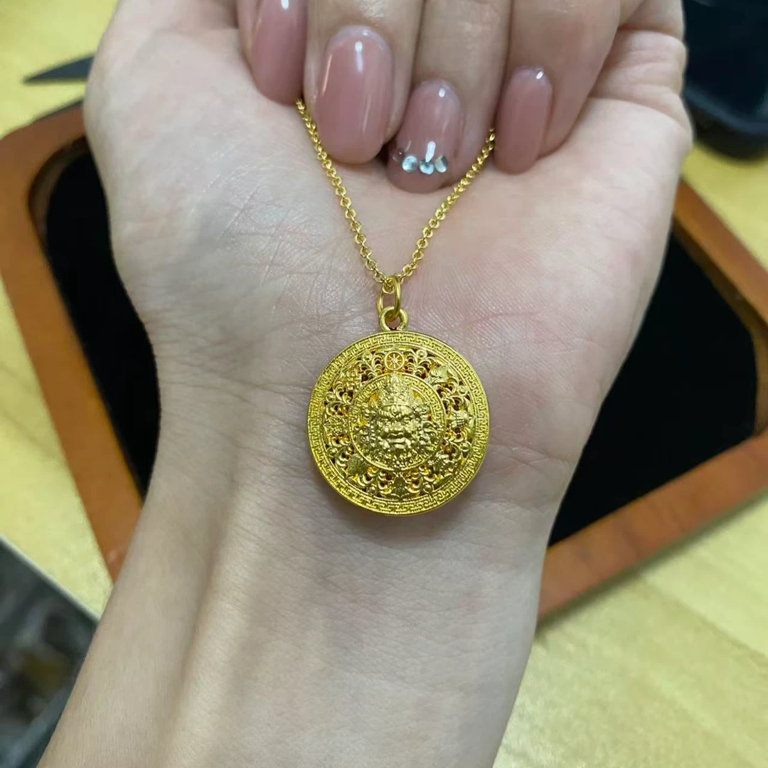 八宝黄财神足金999（赠链为合金材质）