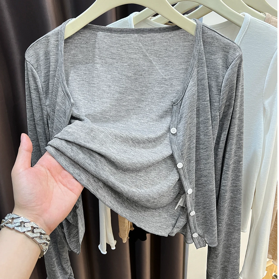 芯娇晴凉感冰丝防晒开衫女装韩系配吊带裙外搭披肩针织小坎肩罩衫