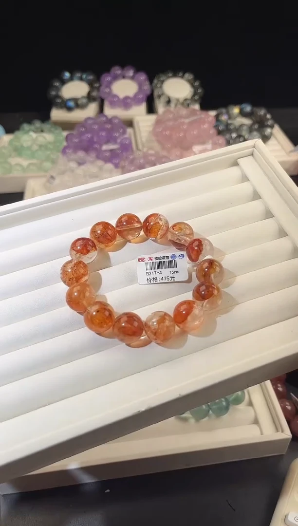 未镶嵌手串水晶多样性发一红胶花15mm