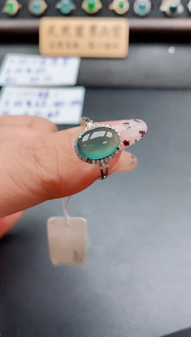 银S925镶嵌戒指翡翠1