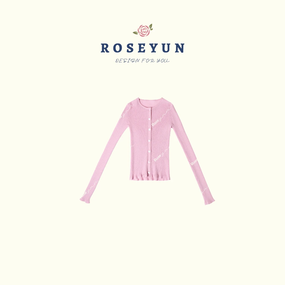 【Rose Yun】韩派淡颜 线条小蛮腰修身开衫 252006