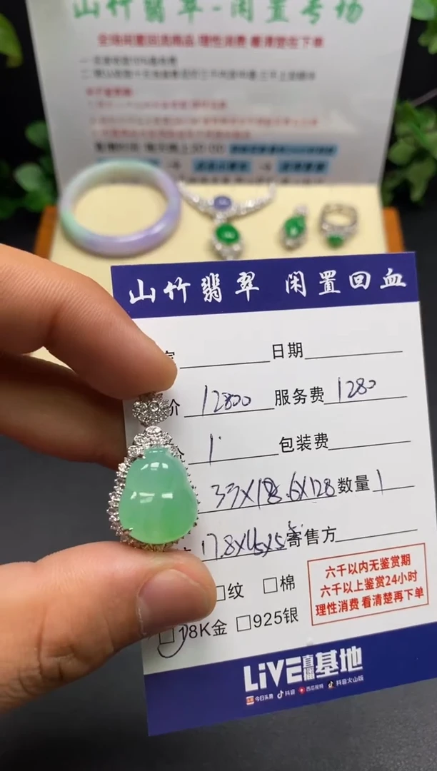 颈饰18K金镶嵌翡翠3002363