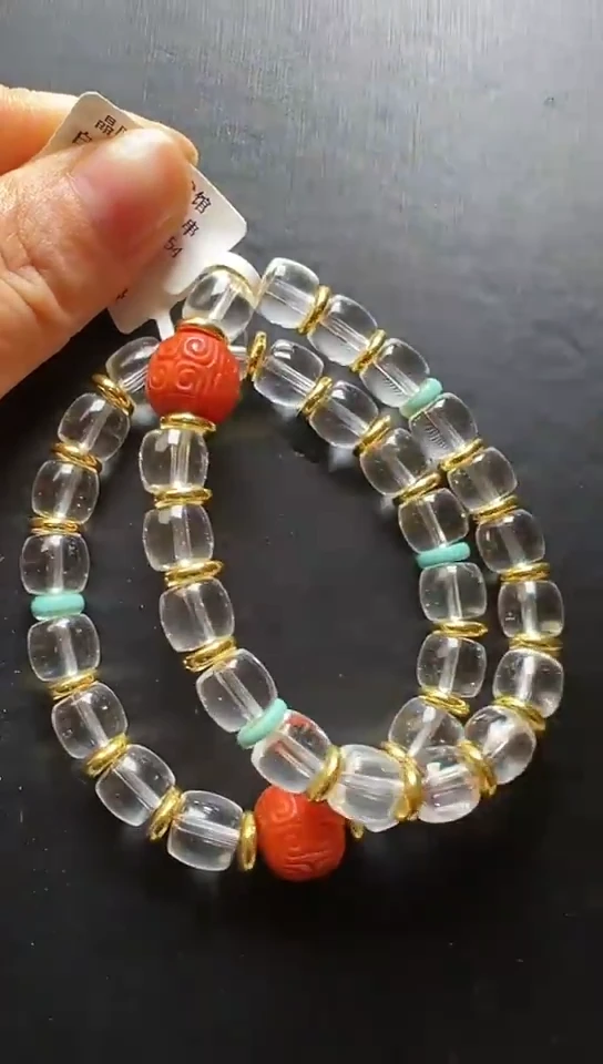 水晶手串未镶嵌白水晶满堂红手串   多样性发一 Z24787