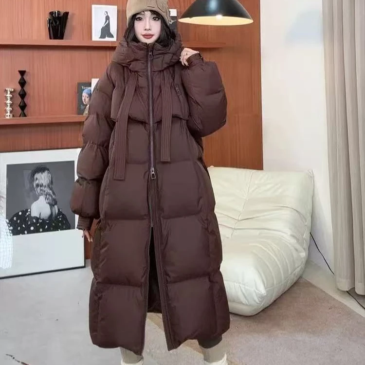 反季清货 2025年新款飘带款长款羽绒服女HRRRRR